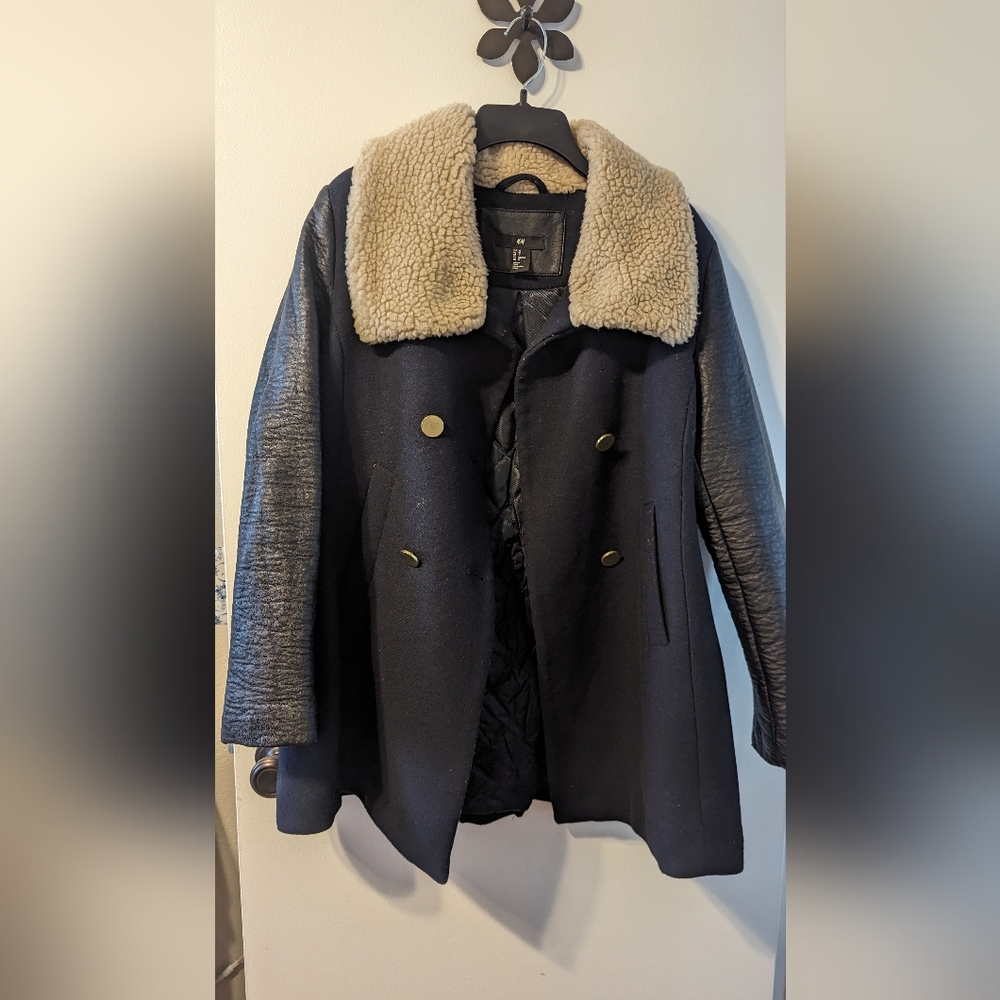H&M Faux Shearling Coat, size 12